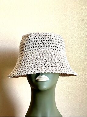 Beige Crochet Bucket Hat - Women's Summer Hat